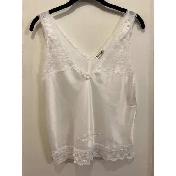 Vintage Christian DIOR White Lace Tank Top Women's Size Small - Picture 7 of 8